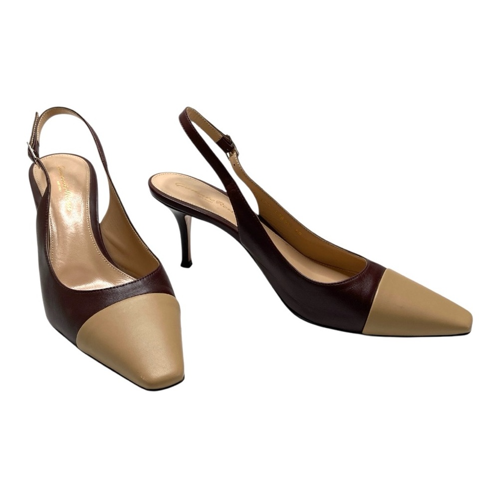 Gianvito Rossi Leather Cap Toe Slingback Size 39